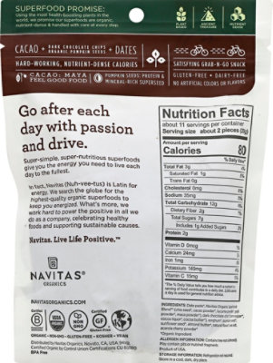 Navita's Organics Plant Based Super Food Chocolate Cacao Power Snacks - 8 Oz - Image 6
