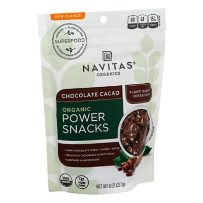Navita's Organics Plant Based Super Food Chocolate Cacao Power Snacks - 8 Oz - Image 1