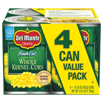 Del Monte Corn Whole Kernel Golden Sweet Value Pack - 4-15.25 Oz