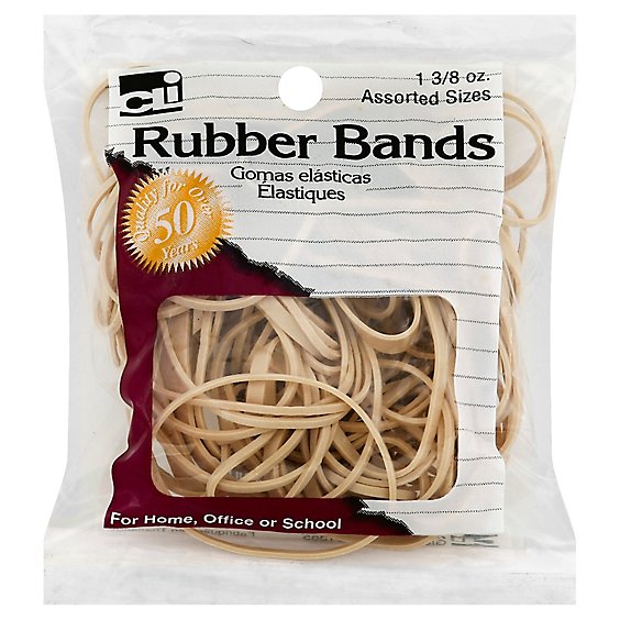 CLi Rubber Bands Assorted Sizes - 1.375 Oz