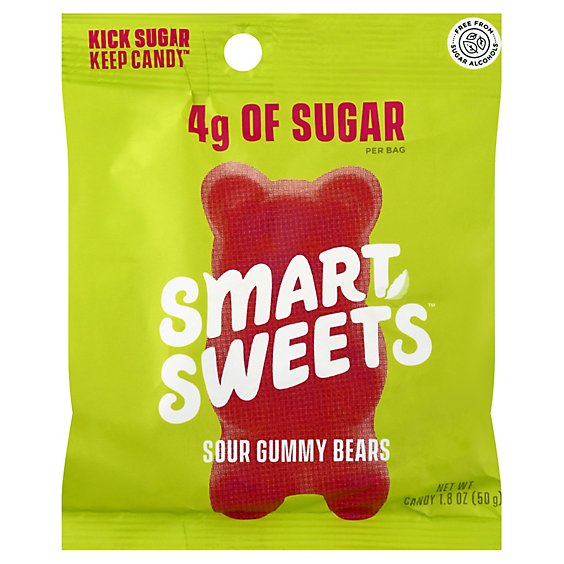 SmartSweets Candy Gummy Bears Sour - 1.8 Oz