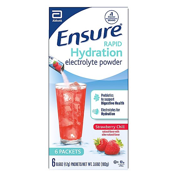 Ensure Rapid Hydration Electrolyte Powder Strawberry Chill - 6-0.6 Oz