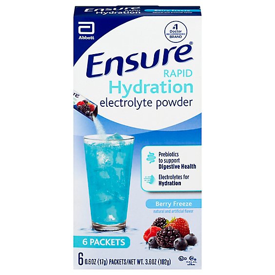 Ensure Rapid Hydration Electrolyte Powder Berry Freeze - 6-0.6 Oz