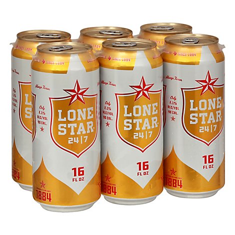 Lone Star 24/7 Beer In Cans - 6-16 Fl. Oz.