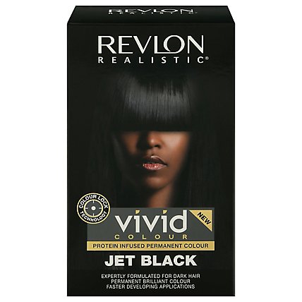 Revlon Realistic Vivid Hair Color Permanent Jet Black - Each - Image 3