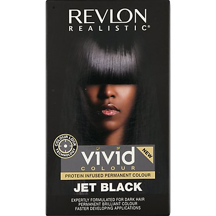Revlon Realistic Vivid Hair Color Permanent Jet Black - Each - Carrs