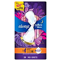 Always Radiant Size 4 Overnight Sanitary Pads With Wings Scented - 28 Count - Image 8