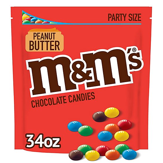 M&M'S Peanut Butter Milk Chocolate Candy Party Size - 34 Oz