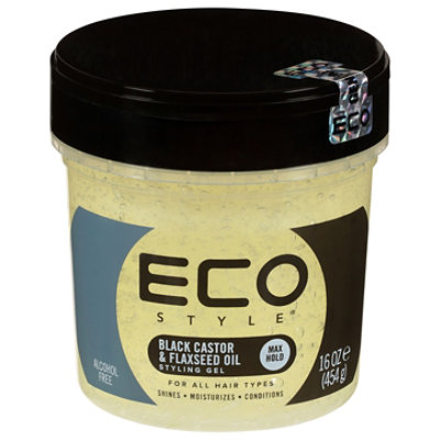 Eco Style Styling Gel Professional Black Castor & Flaxseed Oil 16 Fl