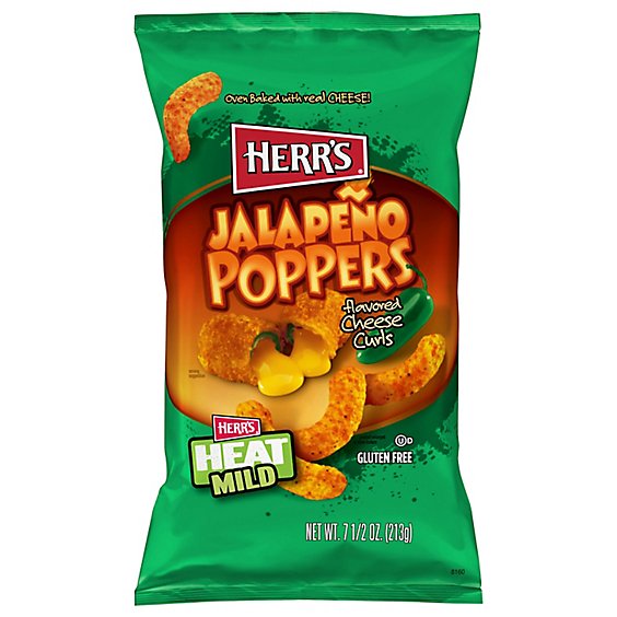 Herrs Cheese Curls Jalapeno Peppers - 7.5 Oz