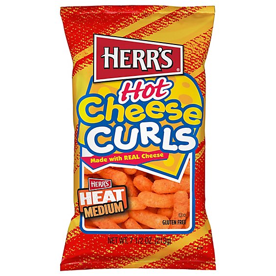 Herrs Cheese Curls Hot - 7.5 Oz