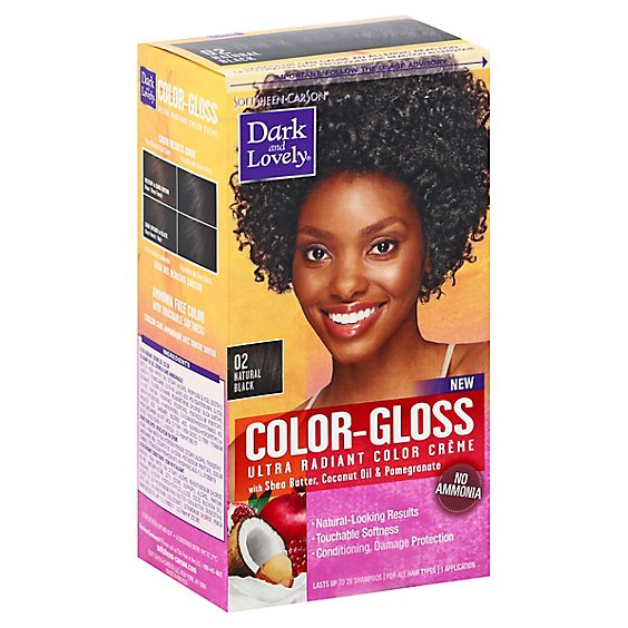 Dark and Lovely Color Gloss Hair Color Natural Black 02 - Each - Carrs