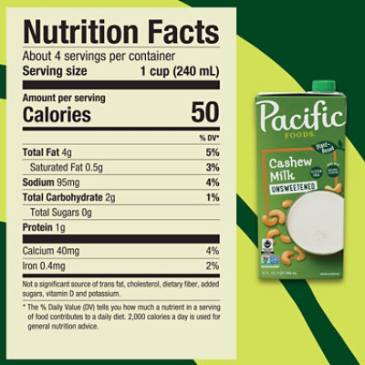 Pacific Foods Original Cashew Milk - 32 Fl Oz - Image 4