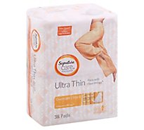 Signature Care Ultra Thin Overnight Absorbency With Flexi Wings Maxi Pads - 38 Count