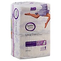 Signature Care Ultra Thin Overnight Absorbency With Flexi Wings Maxi Pads - 34 Count - Image 2