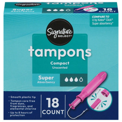 Signature Select/Care Compact Super Absorbency Unscented Tampons - 18 Count - Image 3