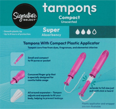 Signature Select/Care Compact Super Absorbency Unscented Tampons - 18 Count - Image 5