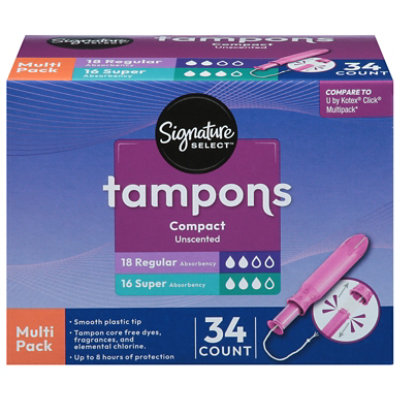  Signature Care Compact Tampons Multipack - 34 Count 