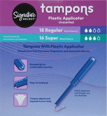 Signature Select/Care Premium Plastic Tampons Multipack - 34 Count - Image 4