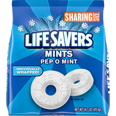 Life Savers Pep O Mint Breath Mints Hard Candy Sharing Size Bag - 14.5 Oz