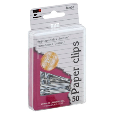 CLi Paper Clips Jumbo - 50 Count