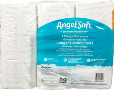Angel Soft Bathroom Tissue Unscented Mega Rolls 2 Ply Sheets - 9 Roll - Image 4