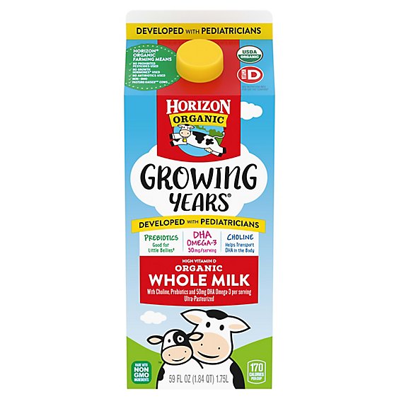 Horizon Organic Growing Years DHA Omega 3 Whole Milk - 0.5 Gallon