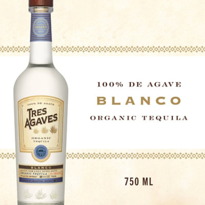 Tres Agaves Organic Blanco Tequila Bottle - 750 Ml - Image 2