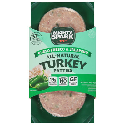 Mighty Spark Queso Fresco & Jalapeno Turkey Patties - 8 Oz - Image 2