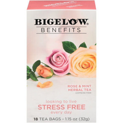 Bigelow Benefits Herbal Tea Caffeine Free Rose & Mint 18 Count - 1.15 Oz - Image 2