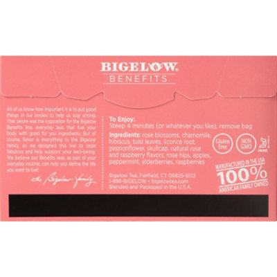 Bigelow Benefits Herbal Tea Caffeine Free Rose & Mint 18 Count - 1.15 Oz - Image 4