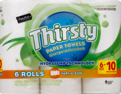 Signature Select Paper Towel Thirsty Strong Absorbent - 6 Roll - Image 2