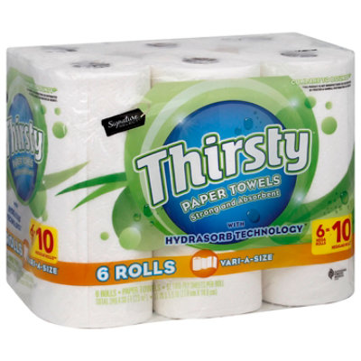 Signature Select Paper Towel Thirsty Strong Absorbent - 6 Roll