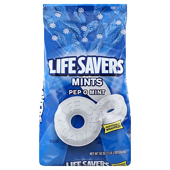 Life Savers Hard Candy Pep O Mint Party Size Bag - 50 Oz