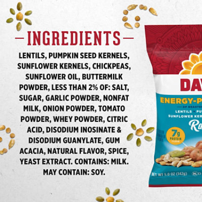 DAVID Energy Packed Ranch Flavored Seed Mix - 5 Oz - Image 5