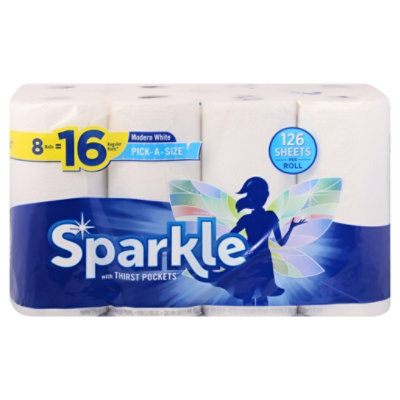 Sparkle Paper Towels Pick A Size Double Rolls 2 Ply Sheets Modern White - 8 Roll - Image 3