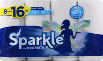 Sparkle Paper Towels Pick A Size Double Rolls 2 Ply Sheets Modern White - 8 Roll - Image 2