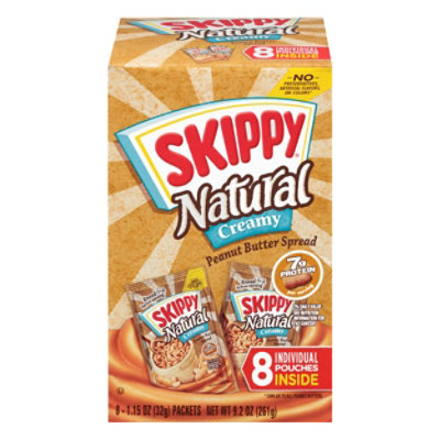Skippy Natural Individual Squeeze Pack - 8-1.15 Oz