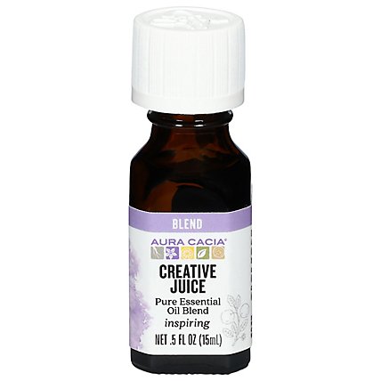 AURA CACIA CREATIVE JUICE ESSENTIAL OIL 0.5 FL. OZ. AURA CACIA CREATIVE JUICE ESSENTIAL OIL 0.5 FL. OZ.