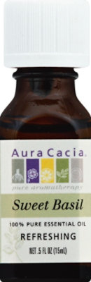 Aura Cacia Essential Oil Pure Refreshing Sweet Basil - 0.5 Fl. Oz ...