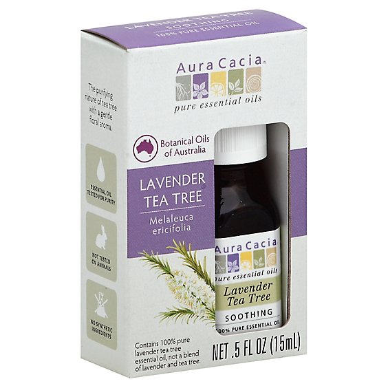 Aura Cacia Essential Oil Pure Soothing Lavender Tea Tree - 0.5 Fl. Oz.