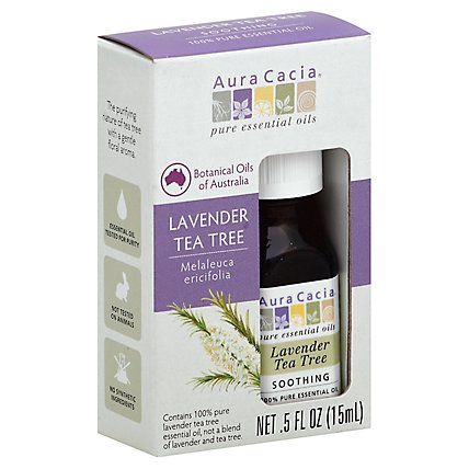 Aura Cacia Essential Oil Pure Soothing Lavender Tea Tree - 0.5 Fl. Oz. - Image 1
