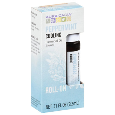 Aura Cacia Essential Oil Blend Roll On Cooling Peppermint - 0.31 Fl. Oz. - Image 1