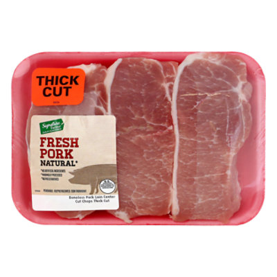 Pork Loin Center Cut Chops Boneless Thick Cut - 1.25 Lb - Image 1