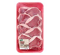 Pork Loin Center Cut Chops Bone In Value Pack - 3 Lbs