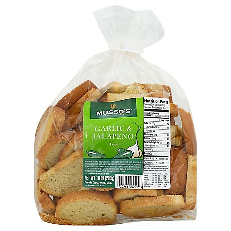 Mussos Toast Garlic & Jalapeno - 10 Oz