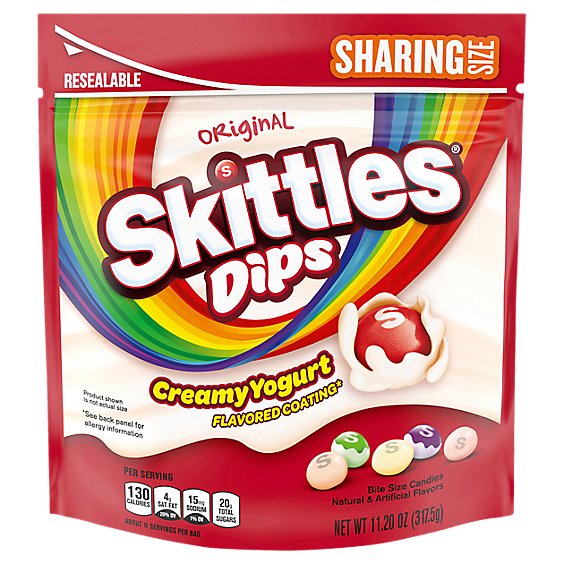 Skittles Dips Candies Original Creamy Yogurt Coating - 11.20 Oz