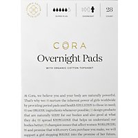 Cora Pads Organic Cotton Super Absorbency Overnight - 28 Count - Image 2
