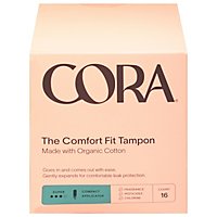 Cora Tampons Premium Organic Cotton With Compact Applicators Super - 16 Count - Image 2