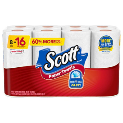 Scott Paper Towels Choose A Sheet Giant Rolls 1 Ply Sheets - 8 Roll